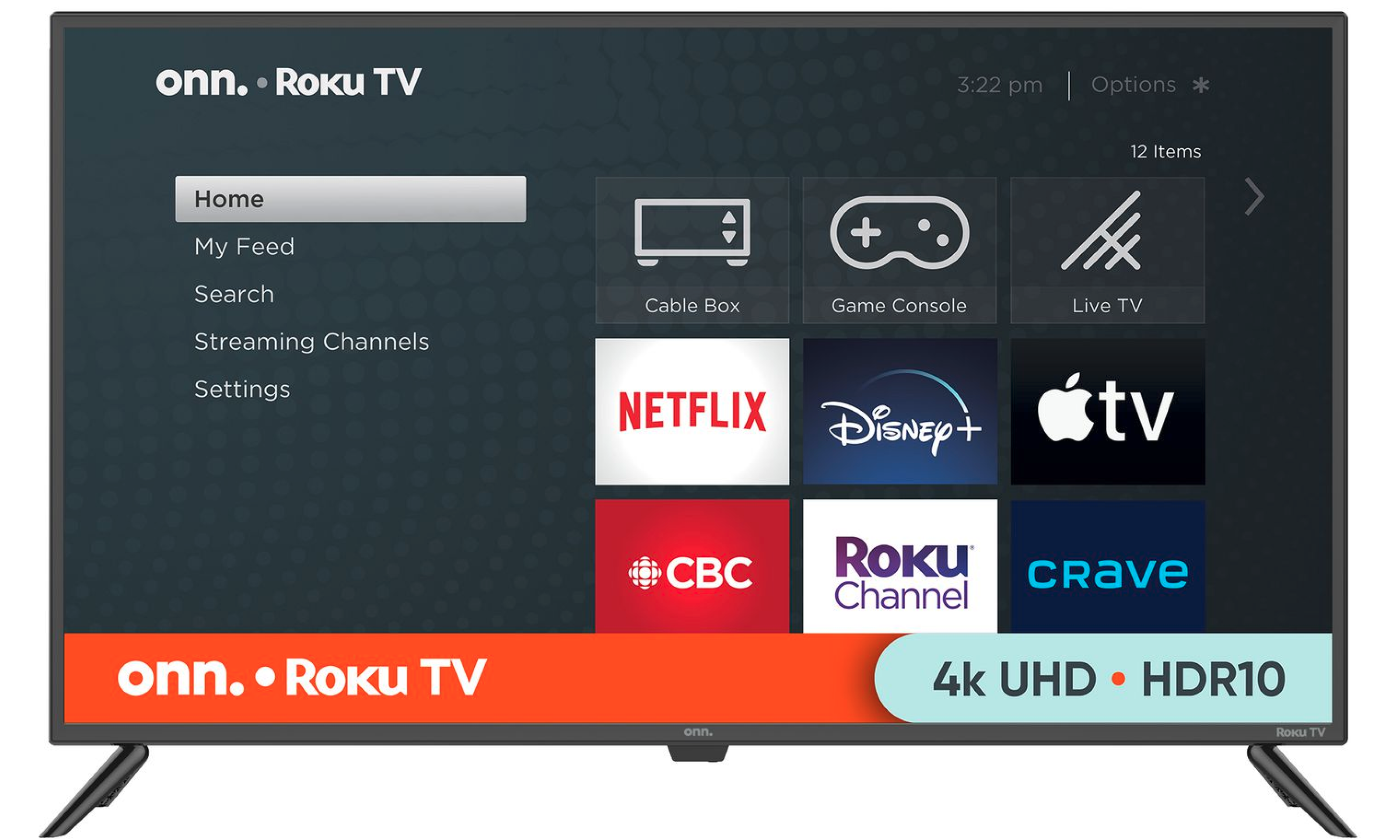Onn. 65" 4KUHD HDR Roku Smart TV (100012587-CA)