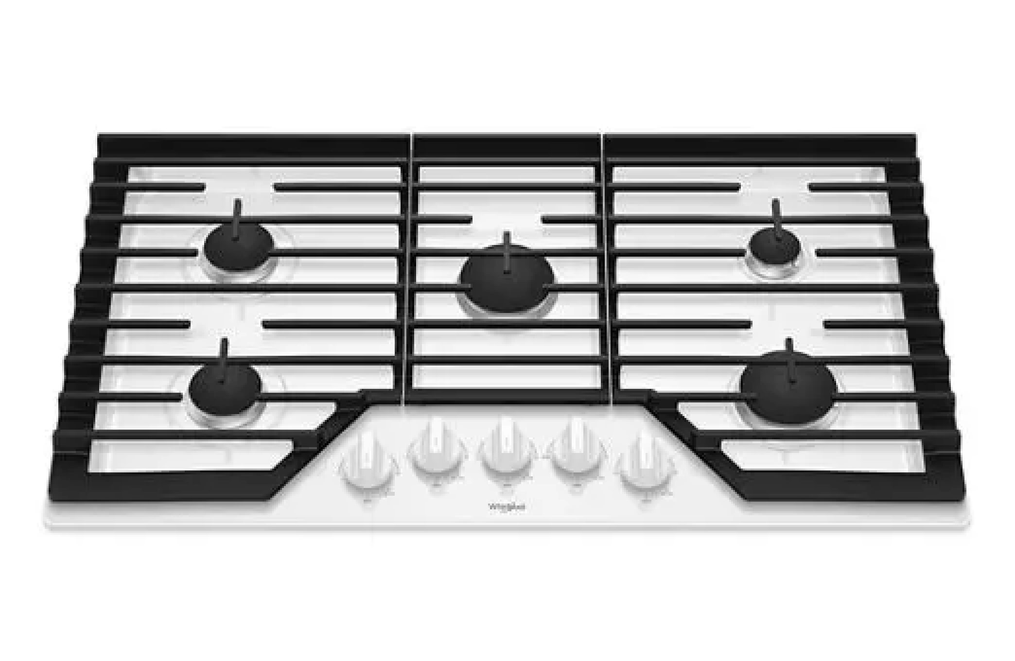 Whirlpool 36-inch Gas Cooktop with EZ-2-Lift™ Hinged Cast-Iron Grates (WCG55US6HW) 