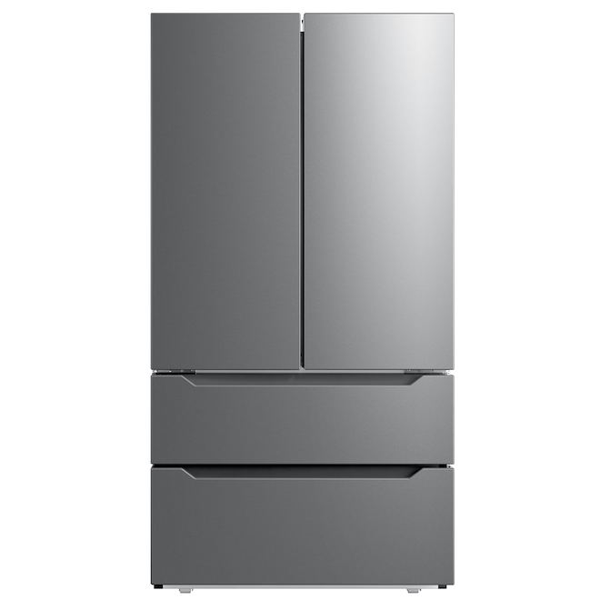 Midea 22.5-cu ft 4-Door Counter-Depth French Door Refrigerator with Ice Maker (Stainless Steel) MRQ23P4AST